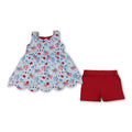 Popsicle flag scallop tunic shorts girls 4th of july outfits