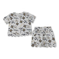 Short sleeves scallop anchor bow girls team outfits