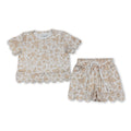 Short sleeves scallop sandcastle starfish girls outfits