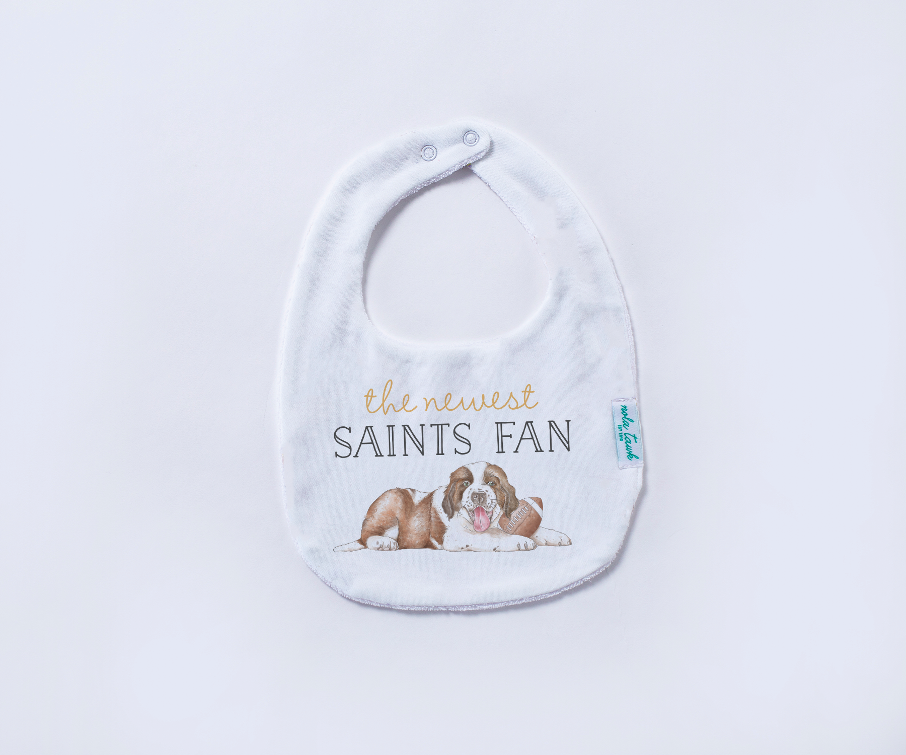 Nola Tawk - The Newest Saints Fan Organic Cotton Baby Bib